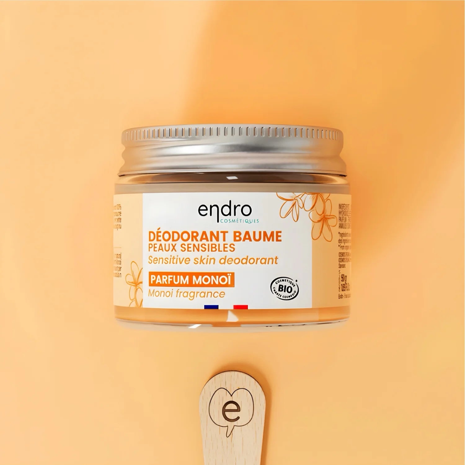 All Natural Balm Deodorant Bicarbonate Free Monoï Fragrance - Sensitive Skin