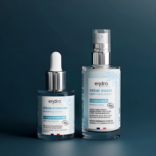 Organic Serum & Cream for Intense Hydration with Aloe Vera & Hyaluronic Acid