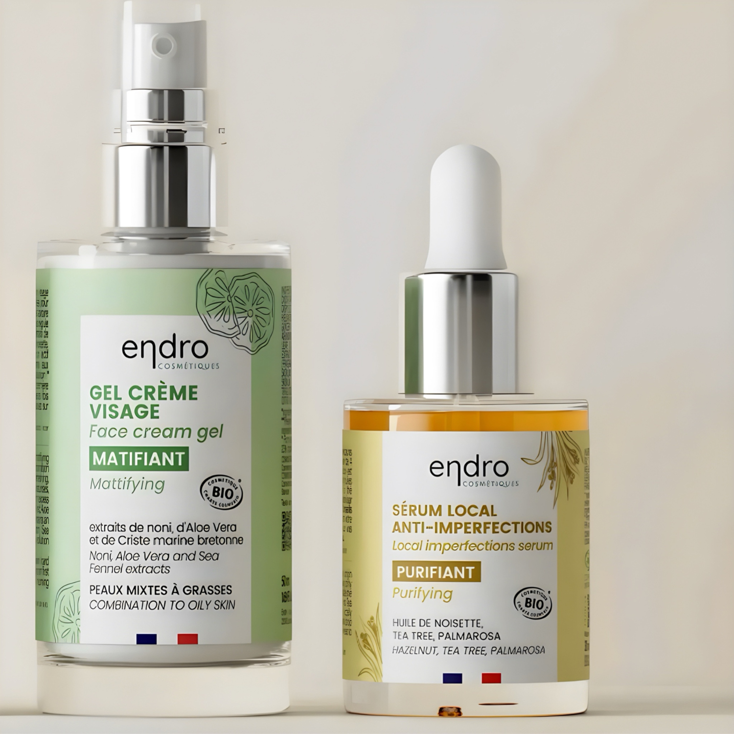 Organic Mattifying Gel Face Cream & Balancing Serum